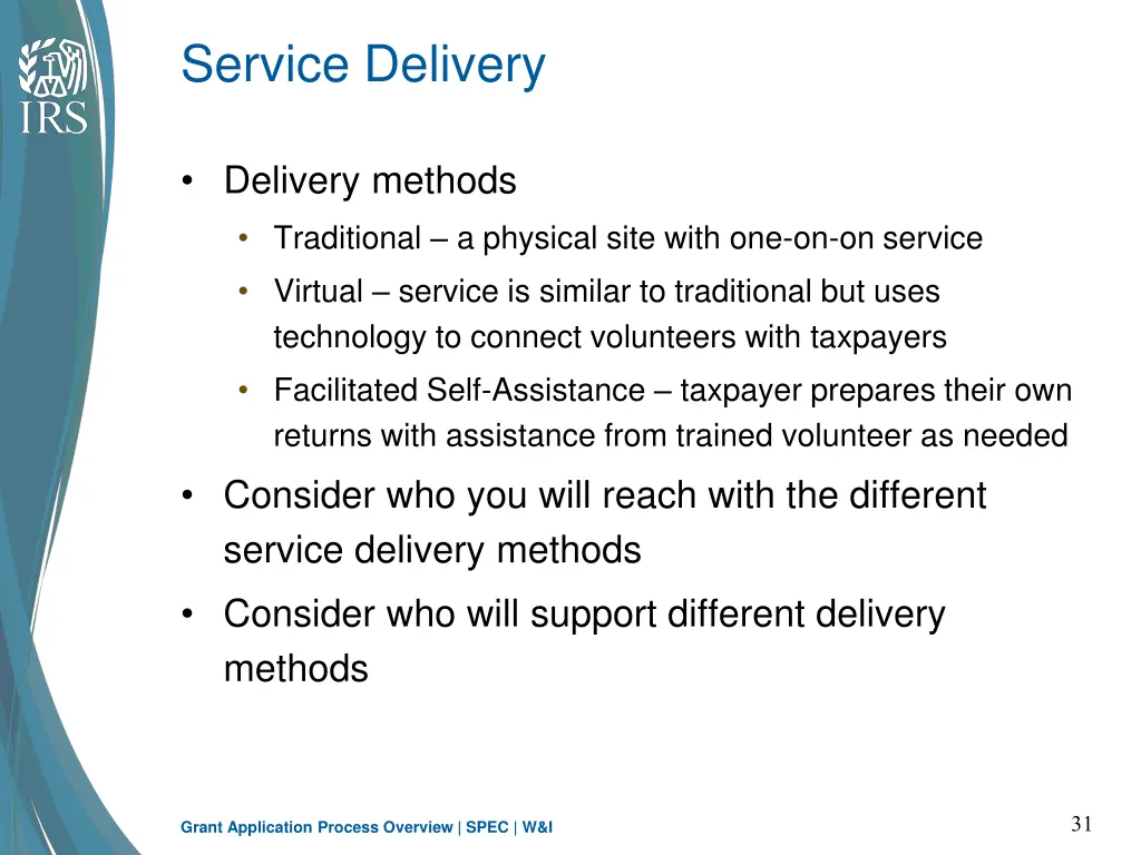 service delivery