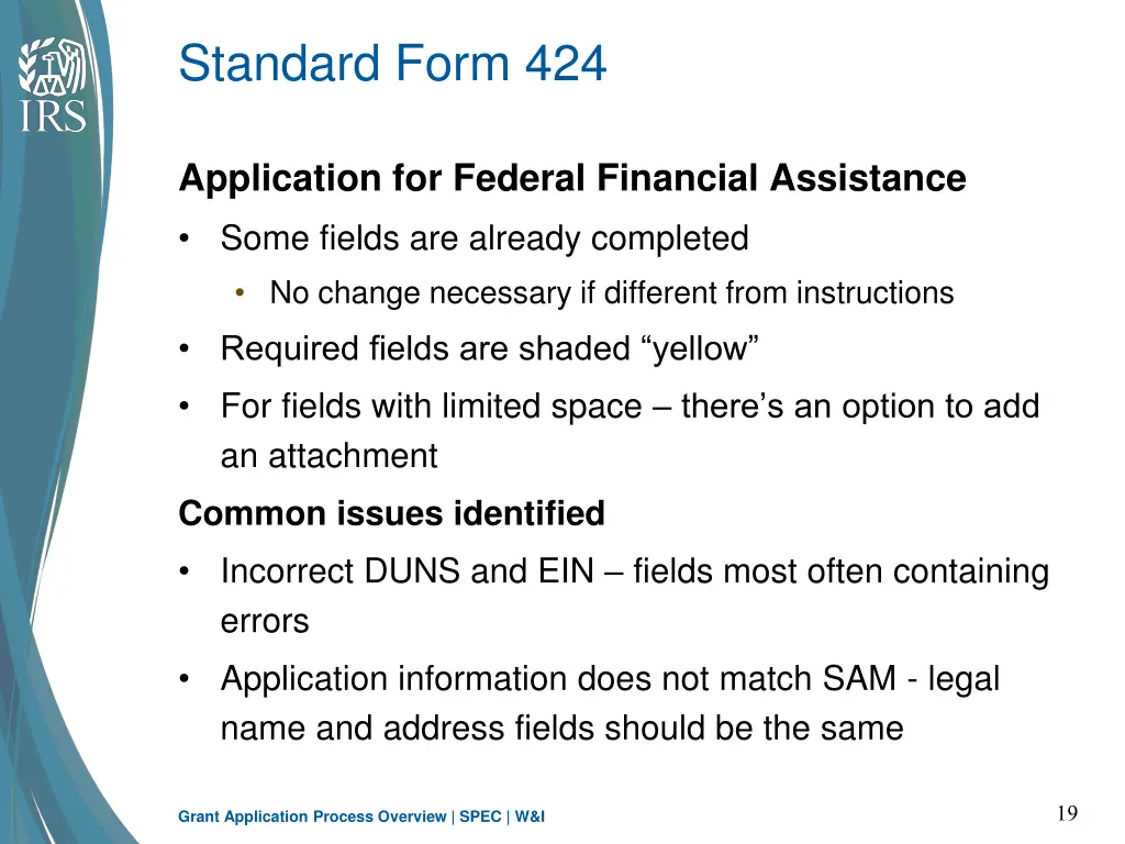 standard form 424
