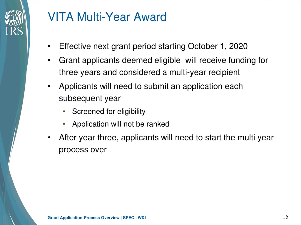 vita multi year award