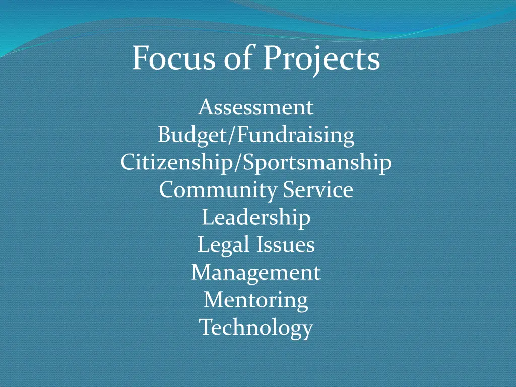 focus of projects
