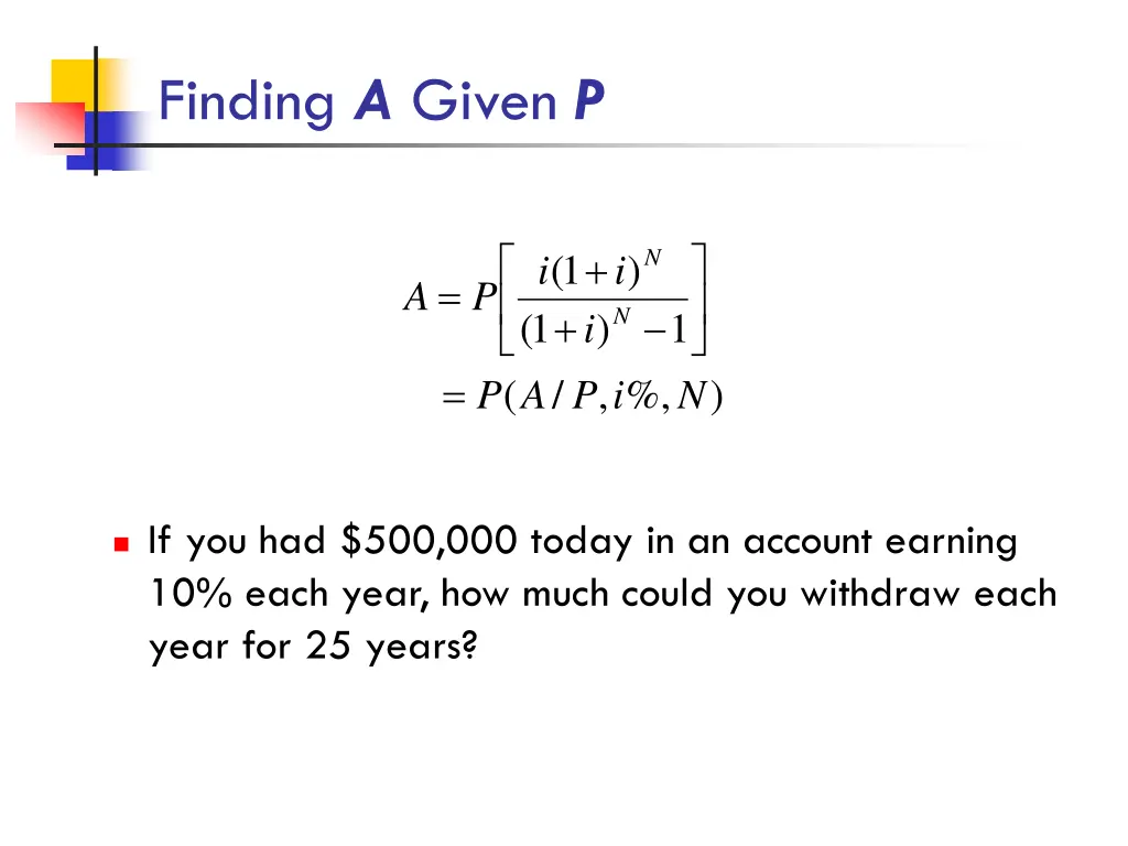 finding a given p