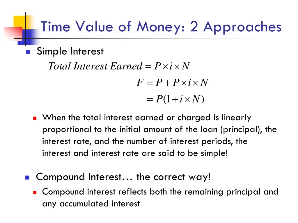 time value of money 2 approaches