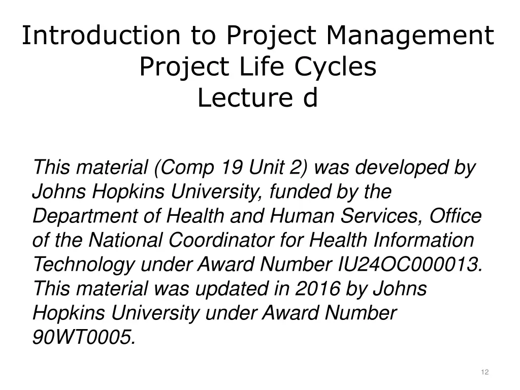 introduction to project management project life