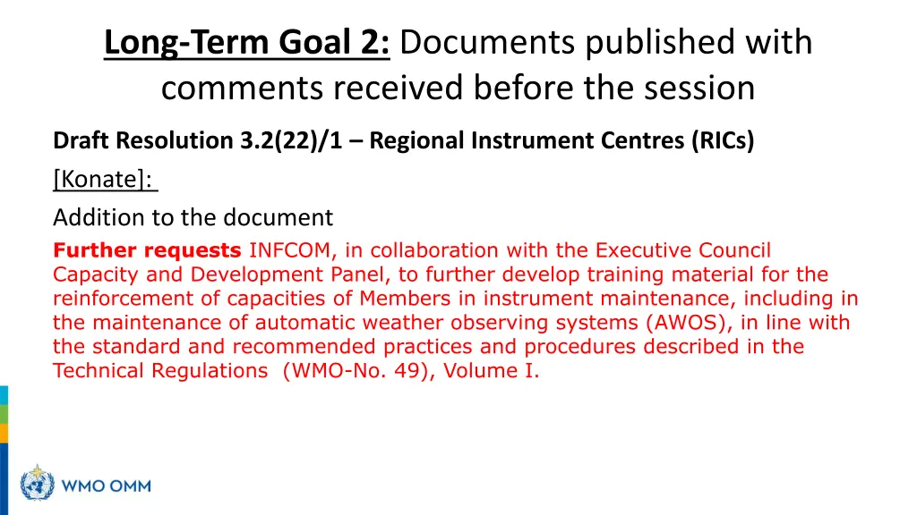 long term goal 2 documents published with 9