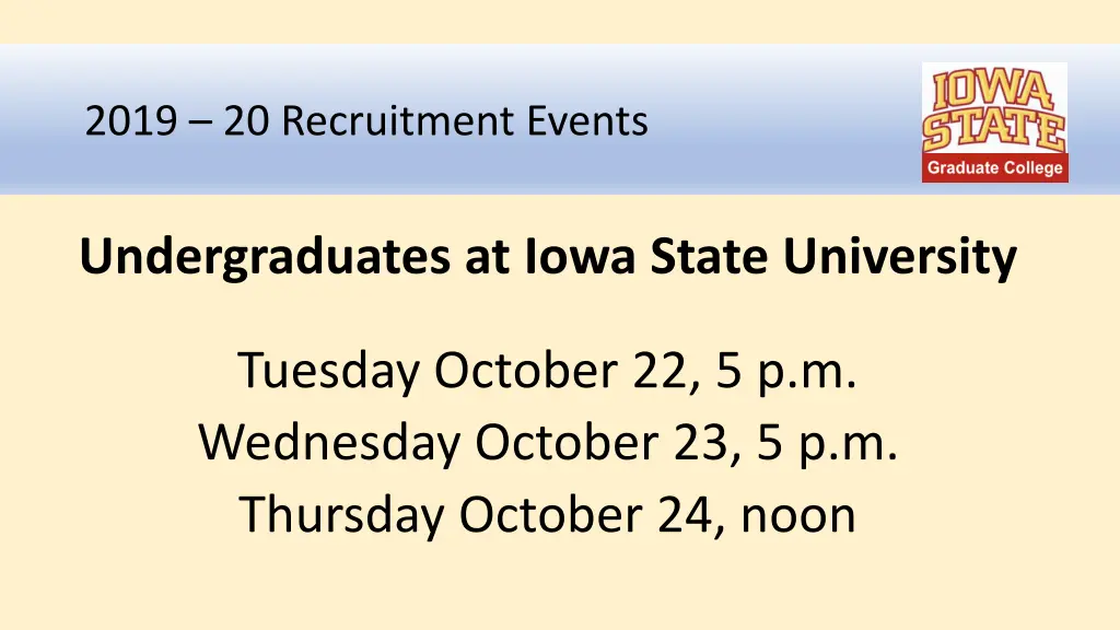 2019 20 recruitment events 1