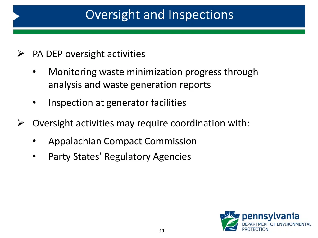 oversight and inspections