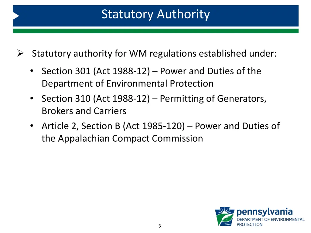 statutory authority