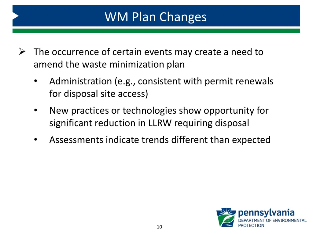 wm plan changes