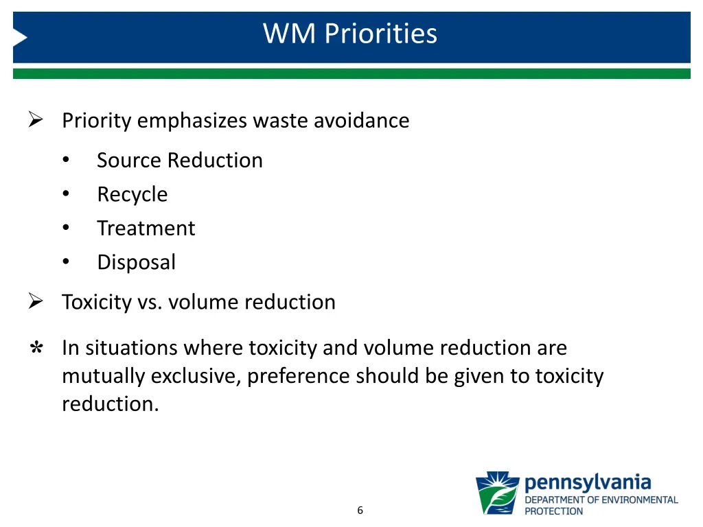 wm priorities