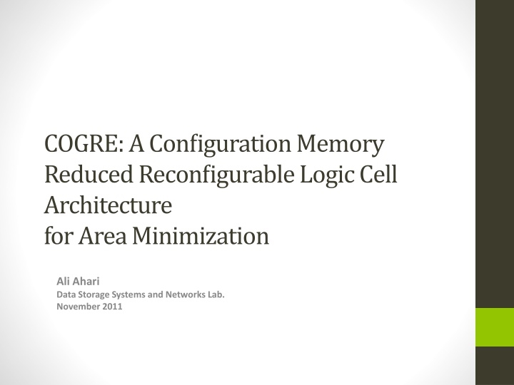 cogre a configuration memory reduced