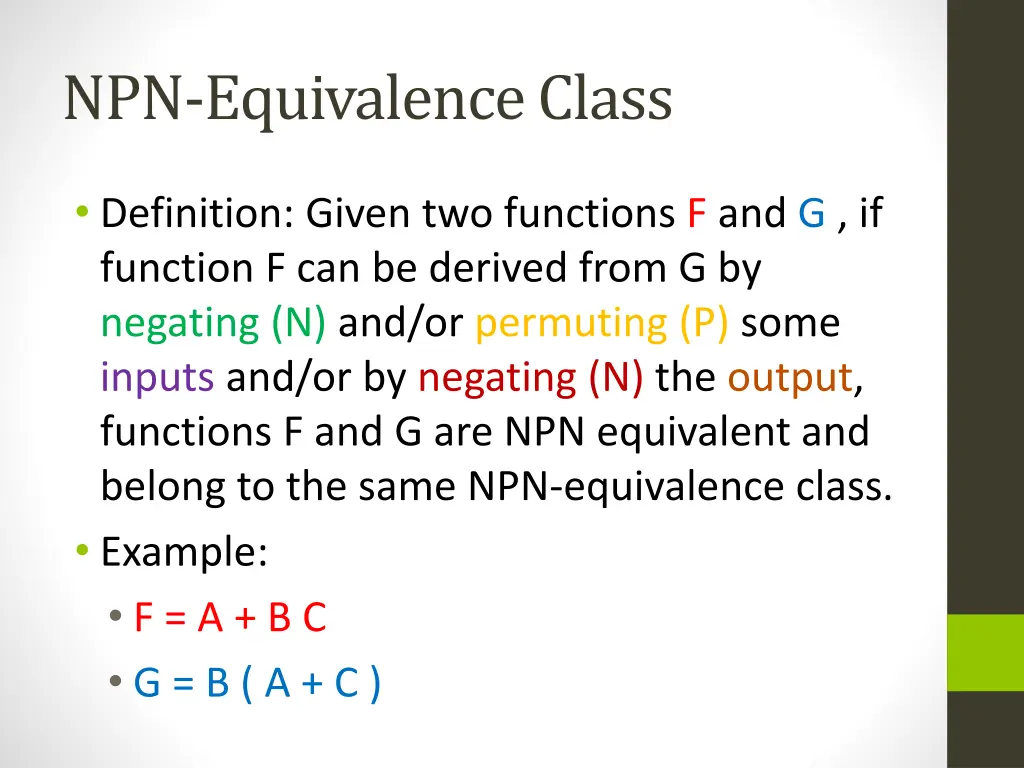 npn equivalence class