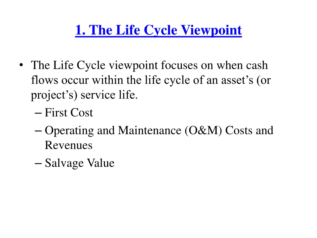 1 the life cycle viewpoint