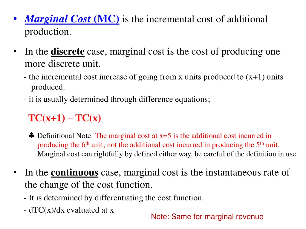 marginal cost mc is the incremental cost
