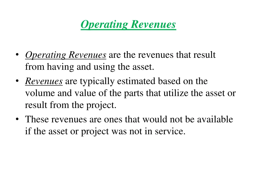 operating revenues