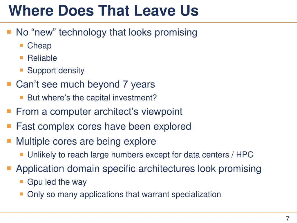 where does that leave us no new technology that