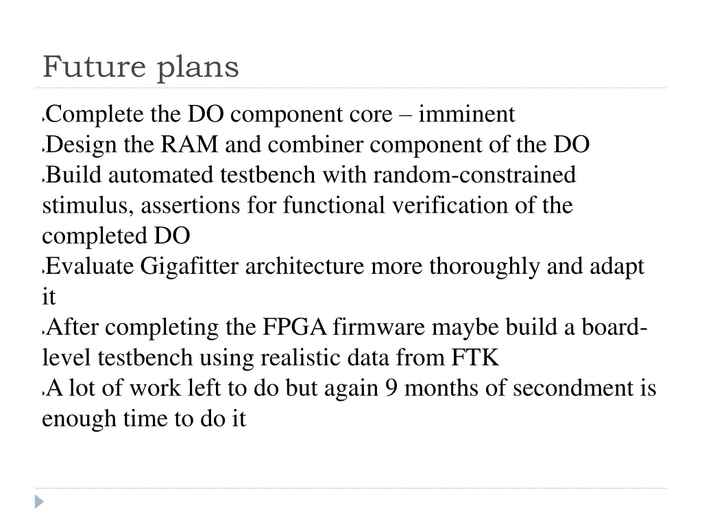 future plans