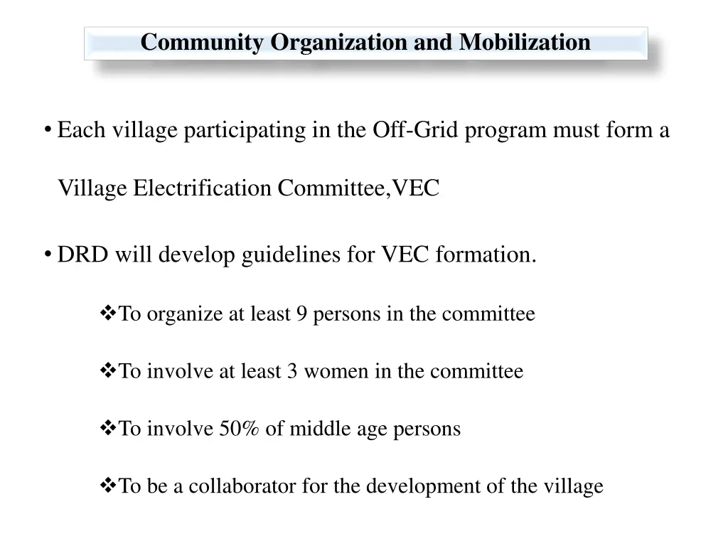 community organization and mobilization