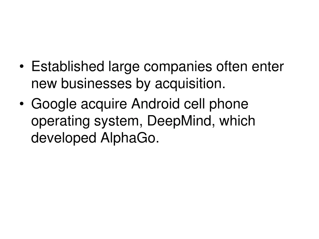 established large companies often enter