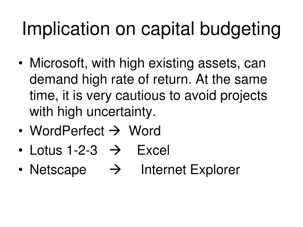 implication on capital budgeting