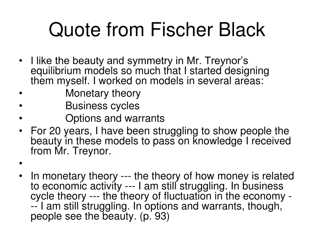 quote from fischer black