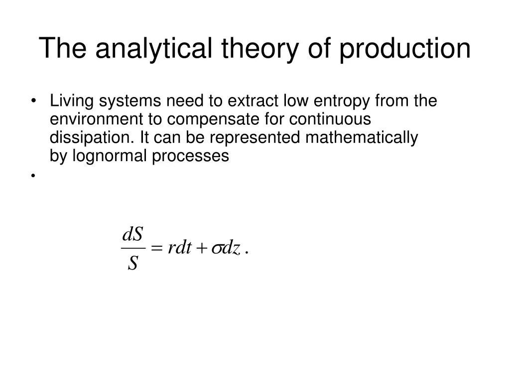 the analytical theory of production