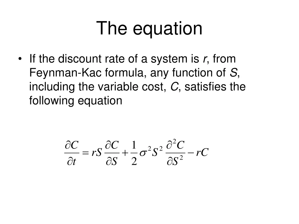 the equation