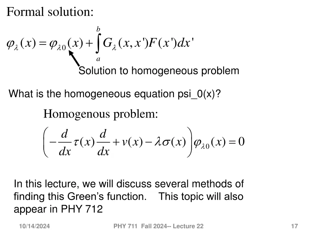 formal solution