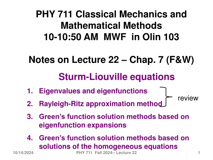 phy 711 classical mechanics and mathematical