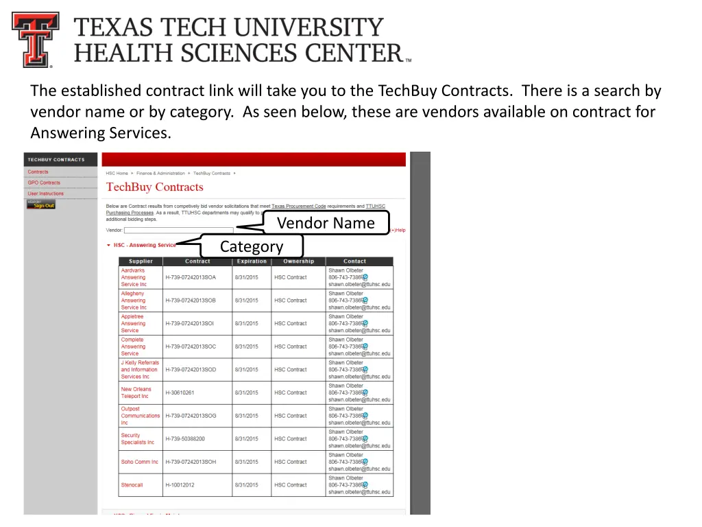 the established contract link will take