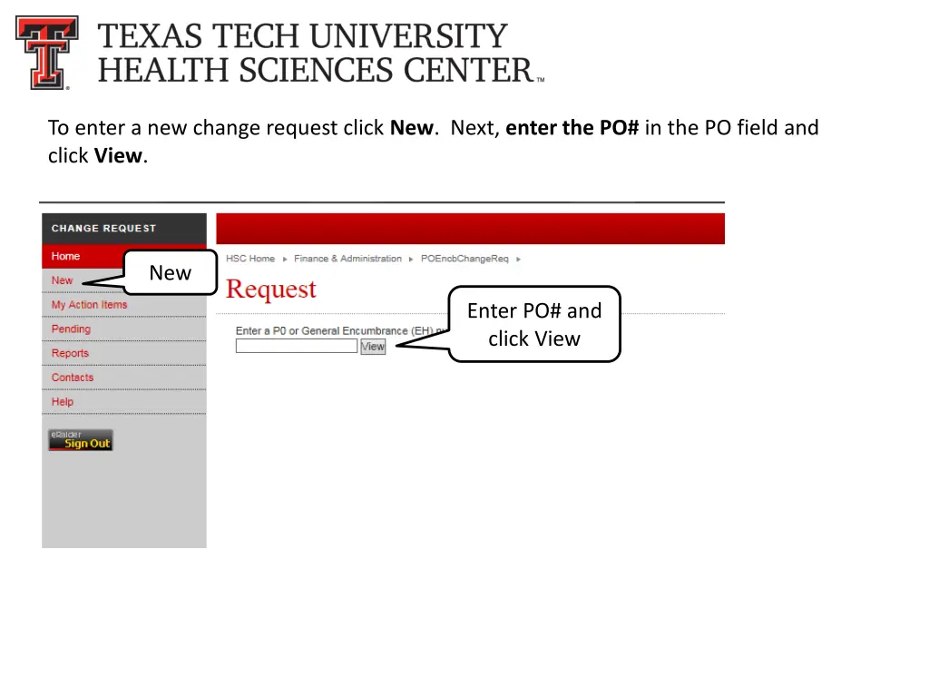 to enter a new change request click new next