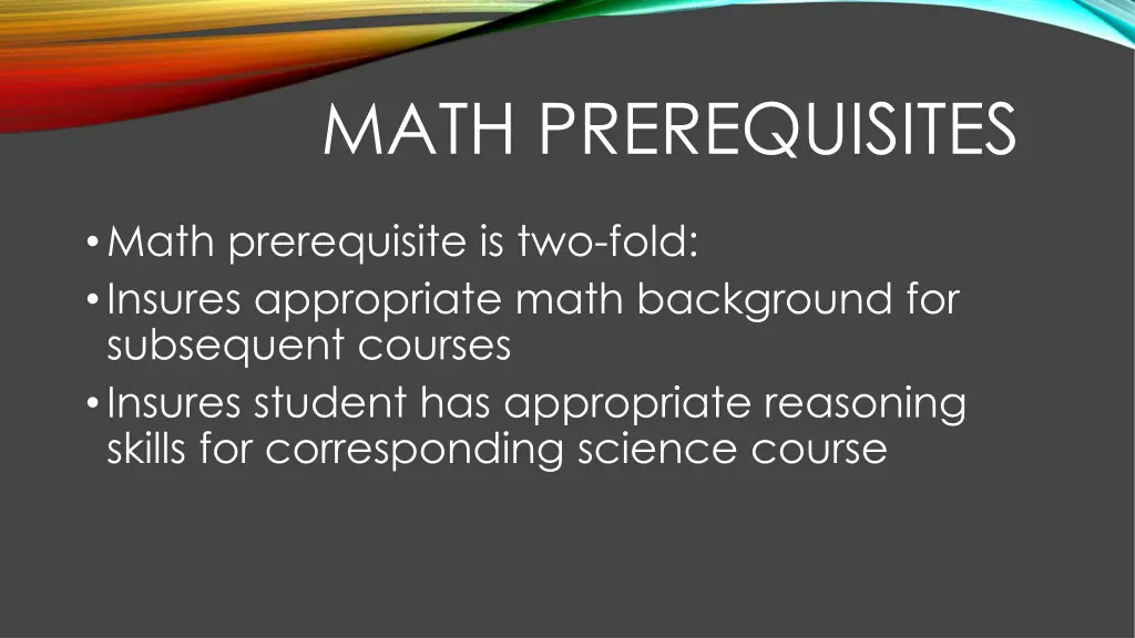 math prerequisites