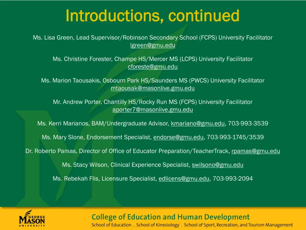 introductions continued introductions continued