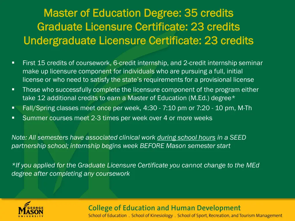 master of education degree 35 credits master