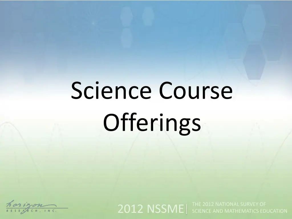 science course offerings