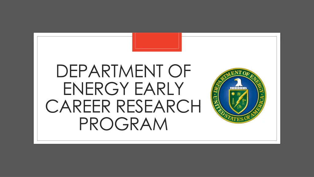 department of energy early career research program