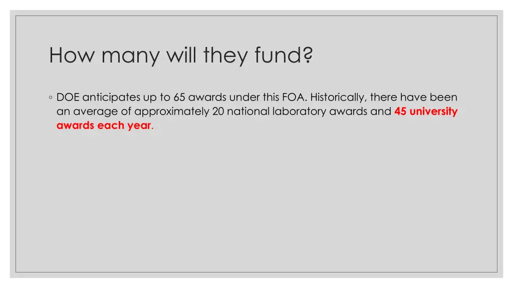 how many will they fund