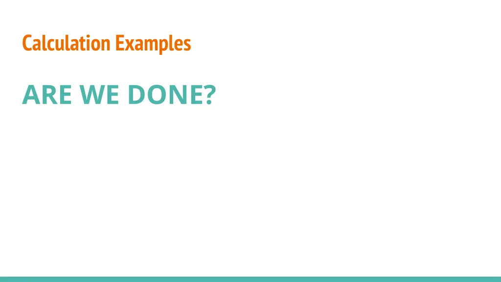 calculation examples