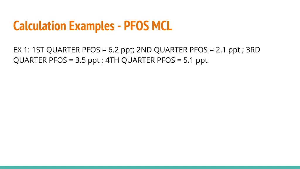 calculation examples pfos mcl