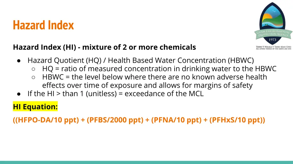 hazard index