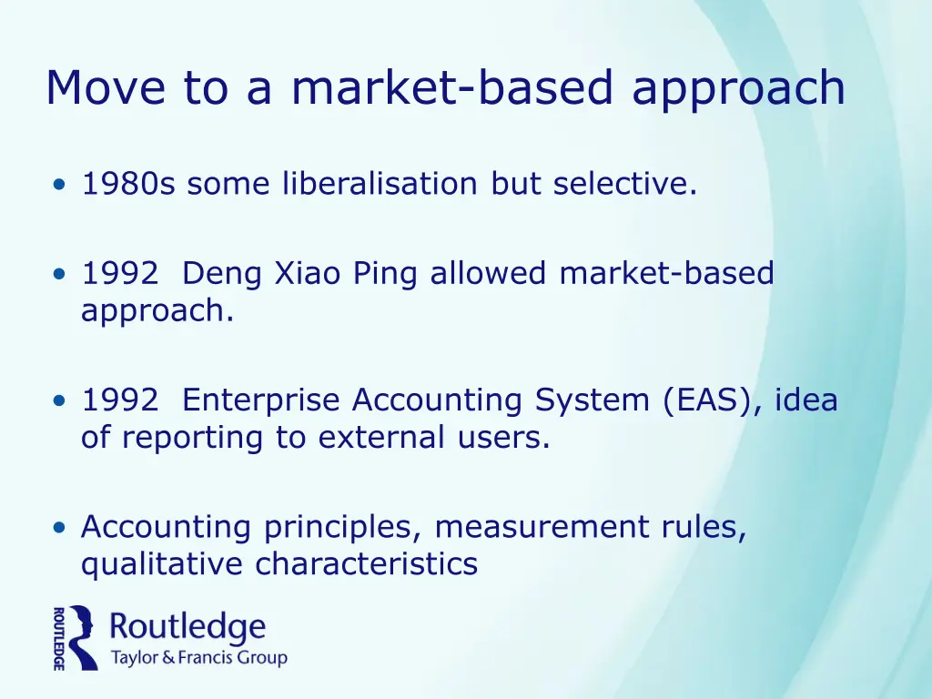 move to a market based approach