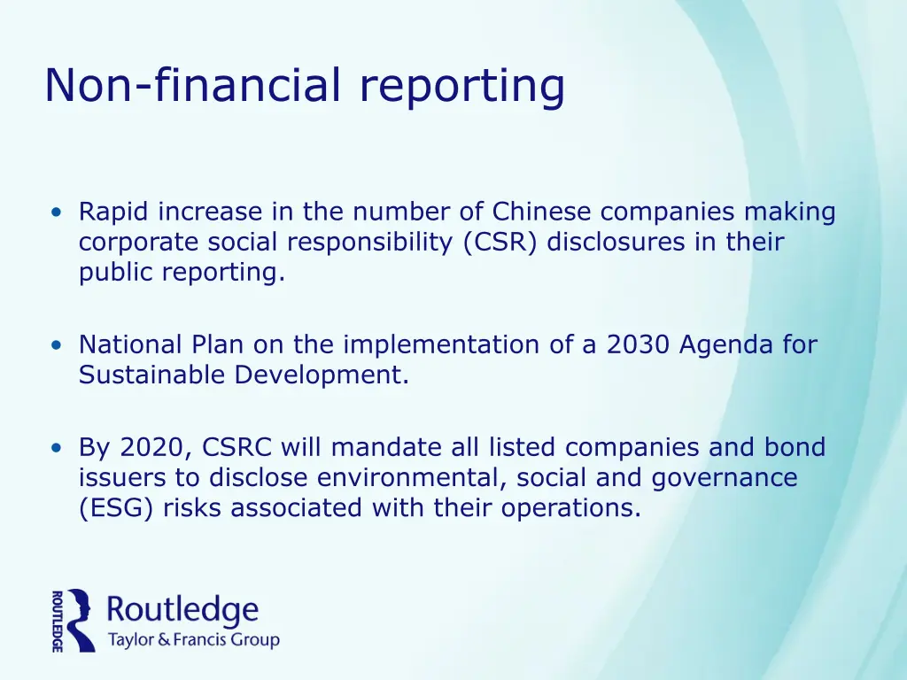 non financial reporting