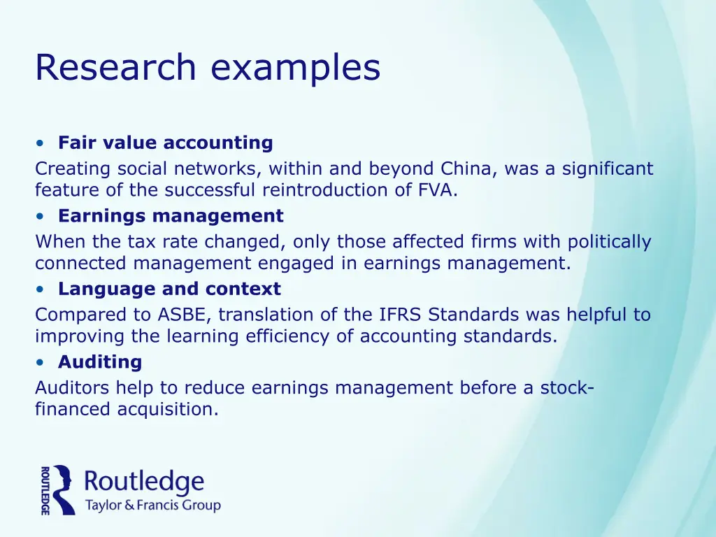 research examples