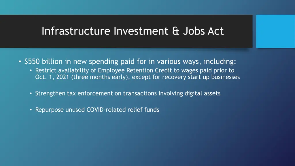 infrastructure investment jobs act