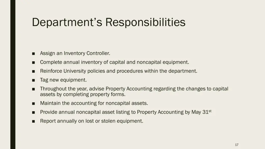 department s responsibilities