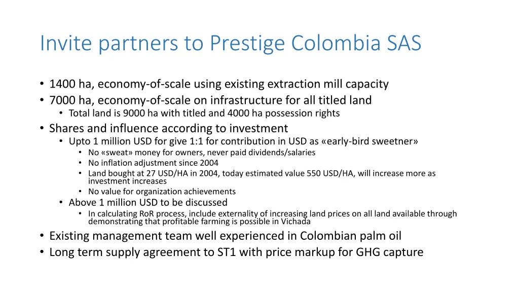 invite partners to prestige colombia sas