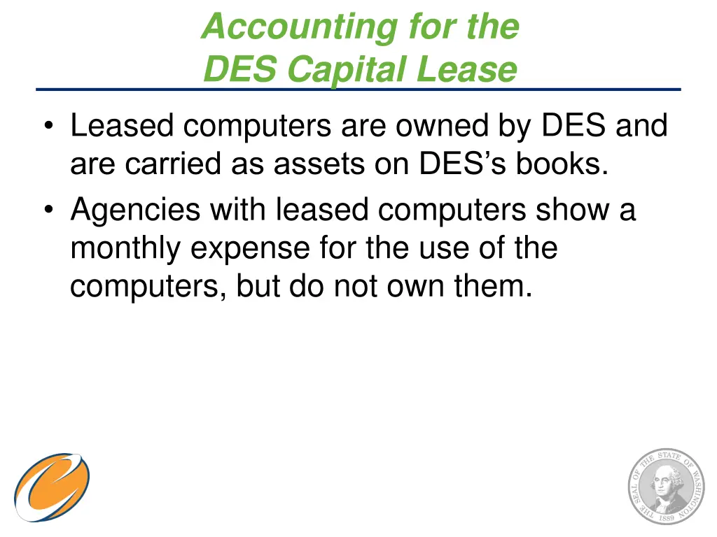 accounting for the des capital lease