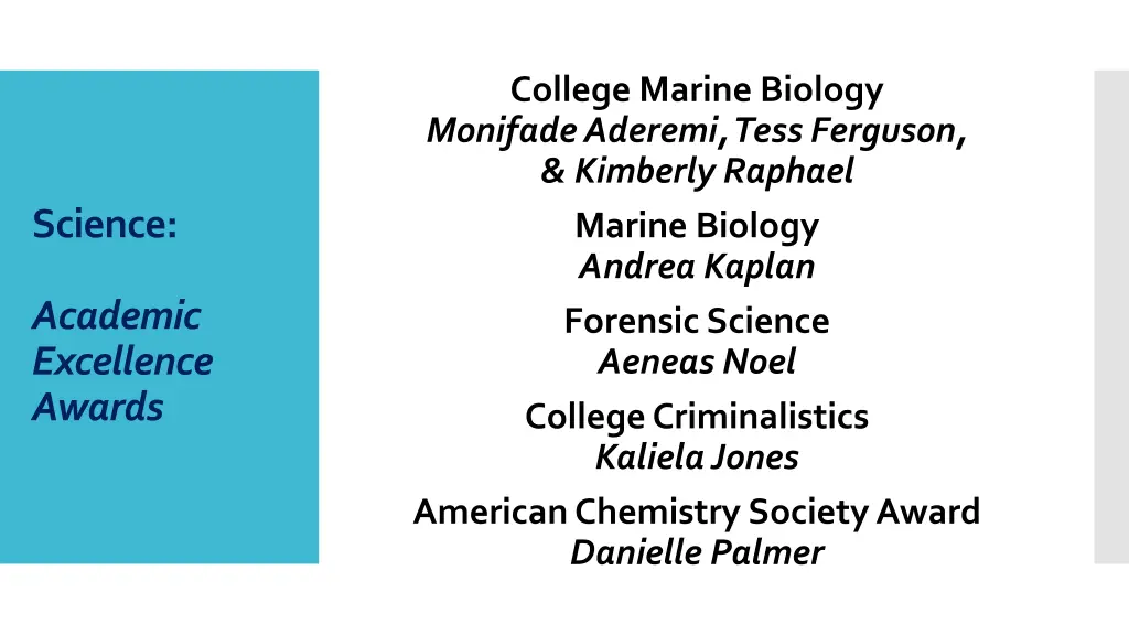 college marine biology monifade aderemi tess
