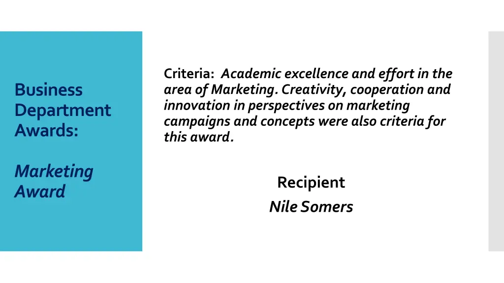 criteria academic excellence and effort 5