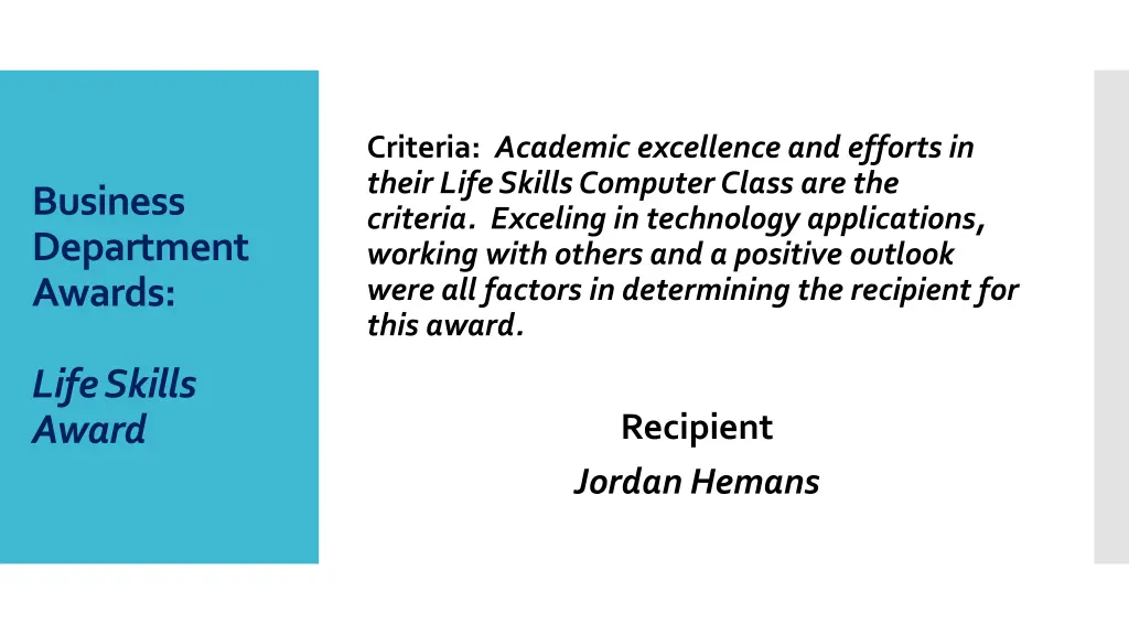 criteria academic excellence and efforts in their