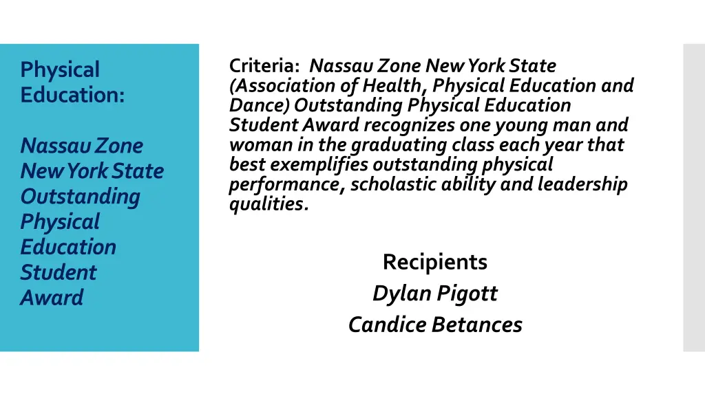 criteria nassau zone new york state association